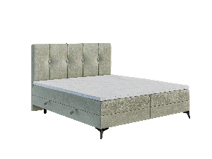 Kontinentální postel 180 cm Roseann (světlobéžová) (s matrací a úl. prostorem)