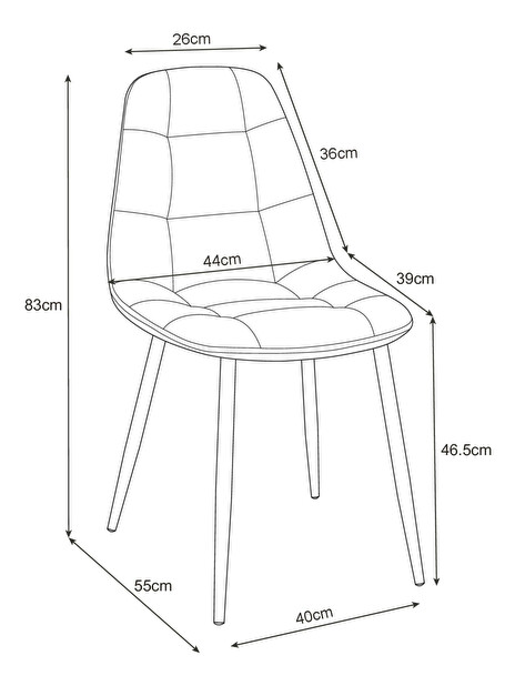 Jídelní židle Santino (šedá)