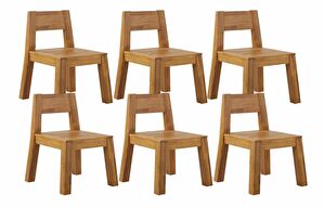 Set 6 ks zahradních židlí Livza (světlé dřevo)