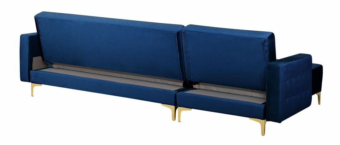 Rohová sedací souprava Aberlady 4 (námořnická modrá) (s taburetem) (L)