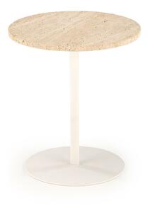 Příruční stolek Terazzo S (travertin + bílá)