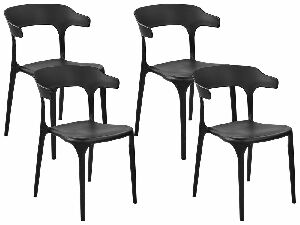 Set 4 ks jídelních židlí Gerry (černá)
