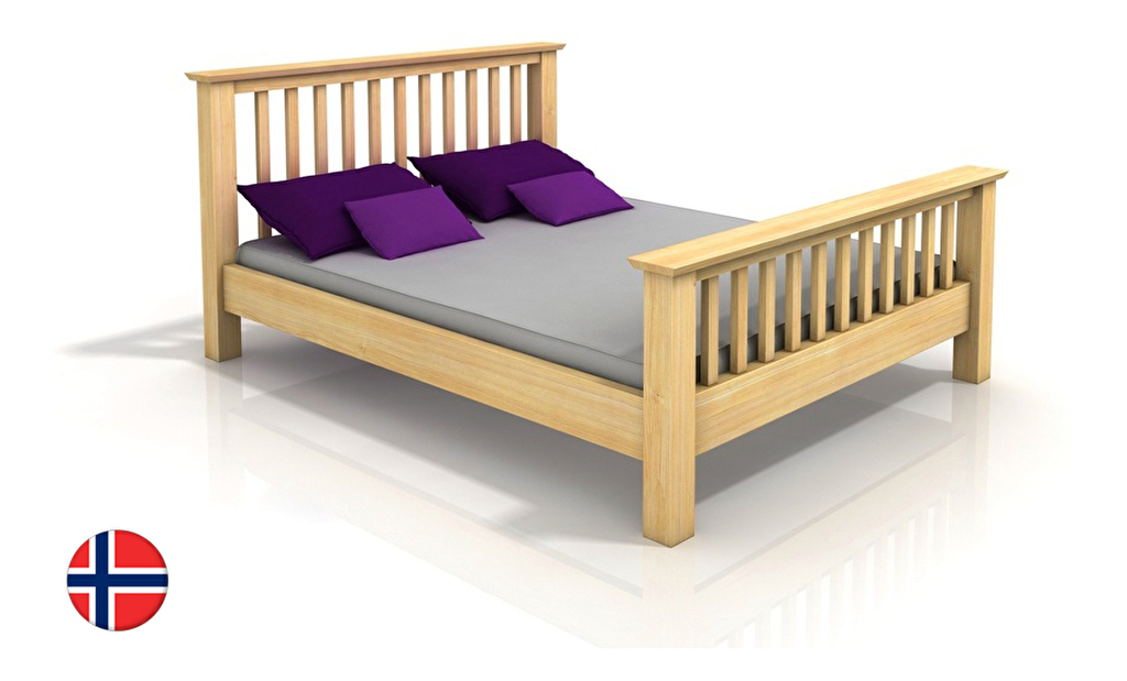 Manželská postel 160 cm Naturlig Leikanger (borovice) (s roštem)