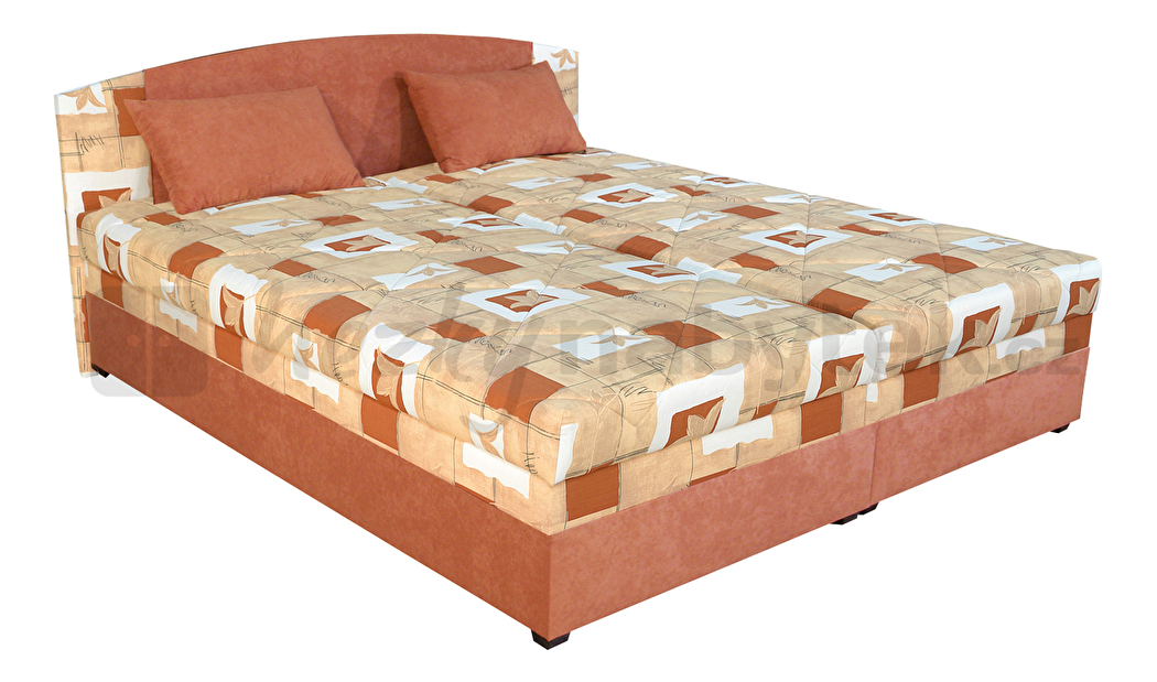 Manželská postel 160 cm Blanář Kappa (oranžová + hnědá) (s rošty a matracemi) *výprodej