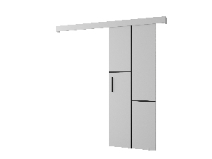 Posuvné dveře 90 cm Sharlene VII (bílá matná + bílá matná + černá)