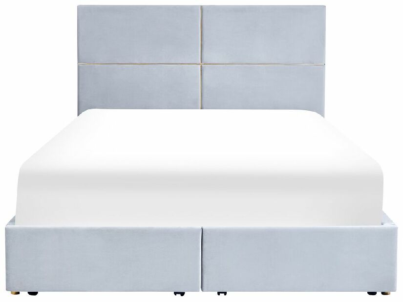 Manželská postel 160 cm Vissarion (šedá) (s roštem a úložným prostorem)