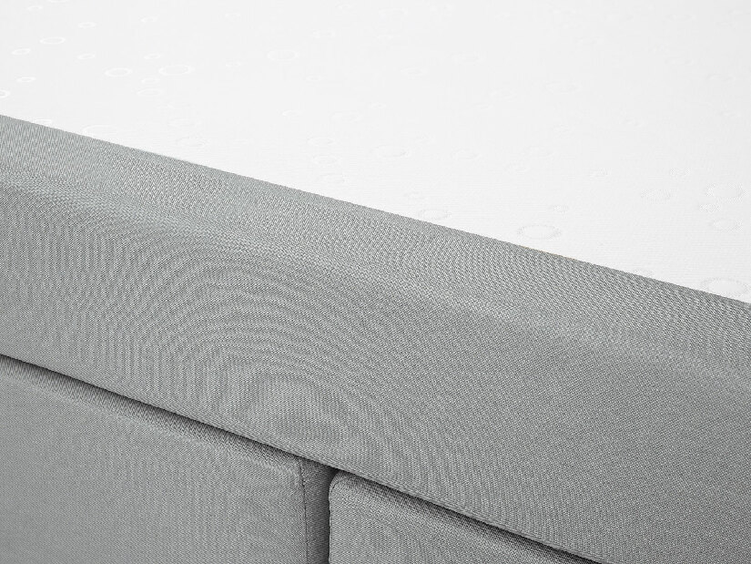 Kontinentální postel 160 cm AMELISA (látka) (šedá) (s roštem a matrací)