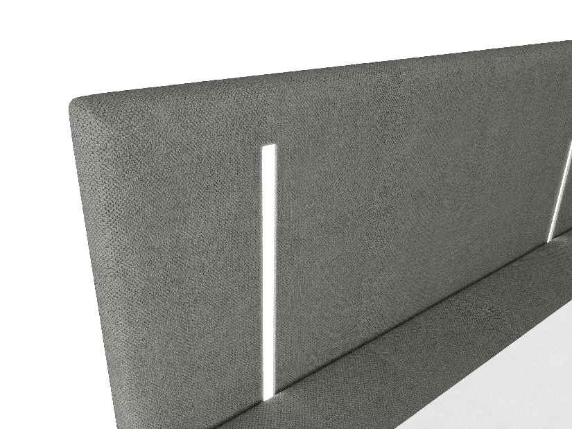 Jednolůžková postel 120 cm Ortega Comfort (tmavě šedá) (s roštem a matrací, s úl. prostorem) (s LED osvětlením)