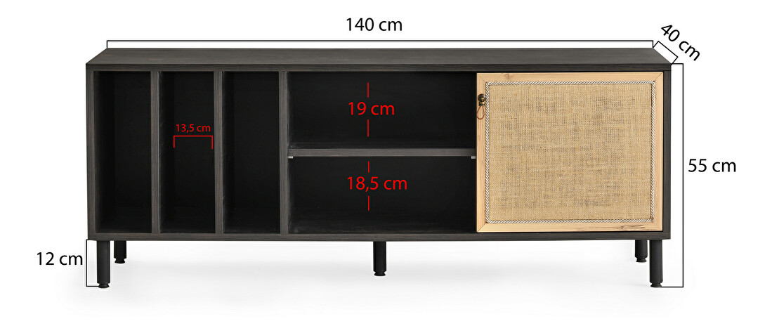 TV stolek/skříňka Manny (Tmavá hnědá)