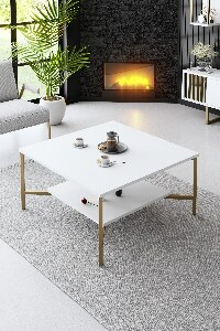 Konferenční stolek Golden (Bílá + Černá)