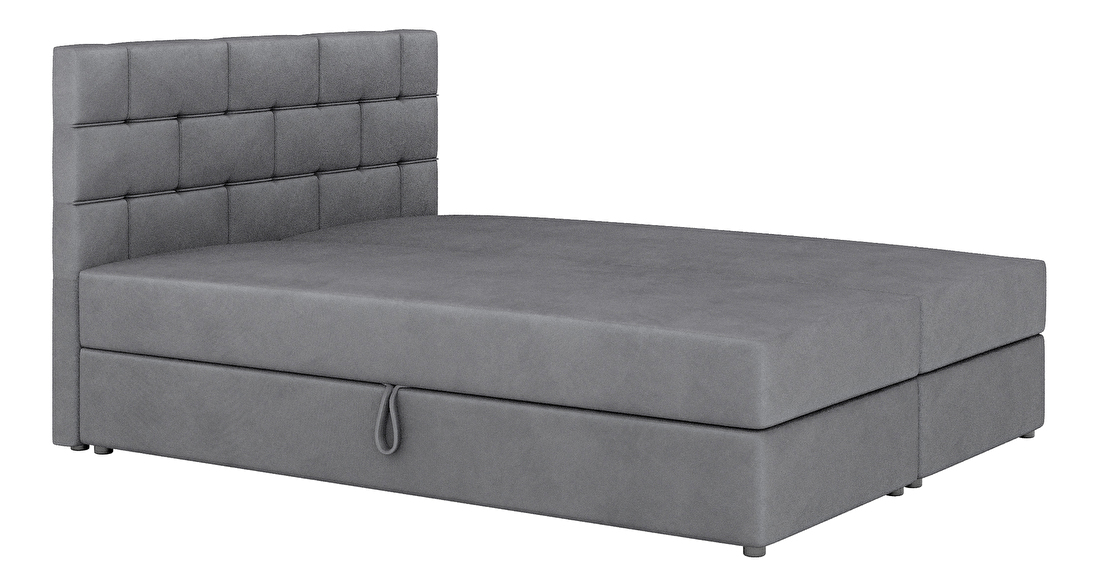 Kontinentální postel 160x200 cm Waller Comfort (tmavě šedá) (s roštem a matrací)