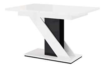 Rozkladací stůl Eksuper (lesk černý + lesk bílý) *výprodej
