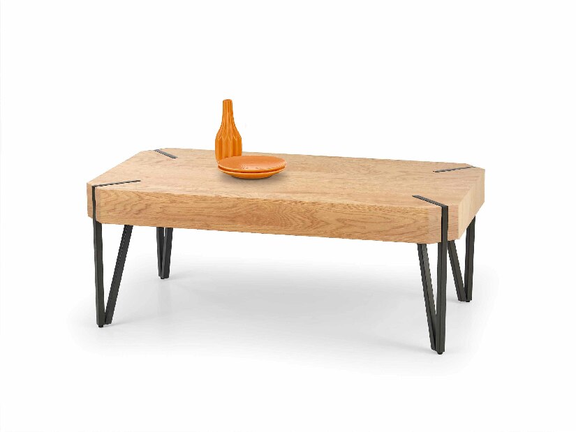 Konferenční stolek Emilia (dub zlatý + černá)