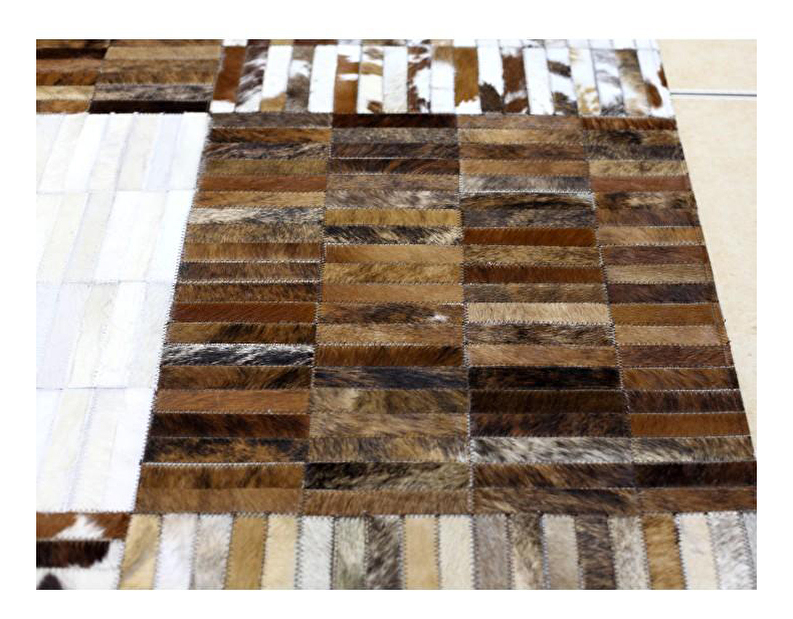 Kožený koberec 120x180 cm Korlug TYP 04 (hovězí kůže + vzor patchwork)