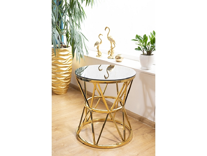 Konferenční stolek Carroll (sklo + zlatá)