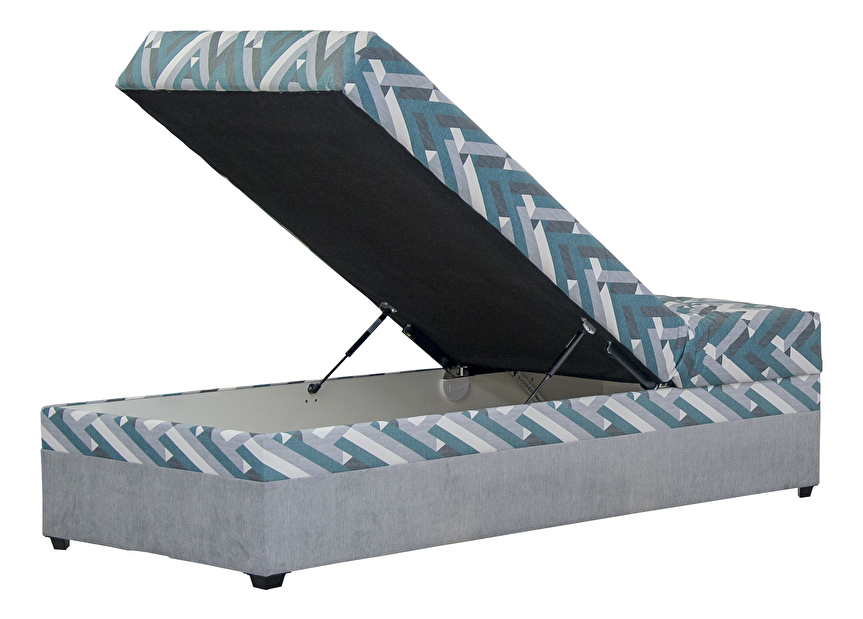 Jednolůžková postel 90 cm Blanář Evelína (šedá) (s roštem a matrací Alena)