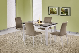 Jídelní stůl Abbot (pro 4 až 8 osob) (béžová + bílá)