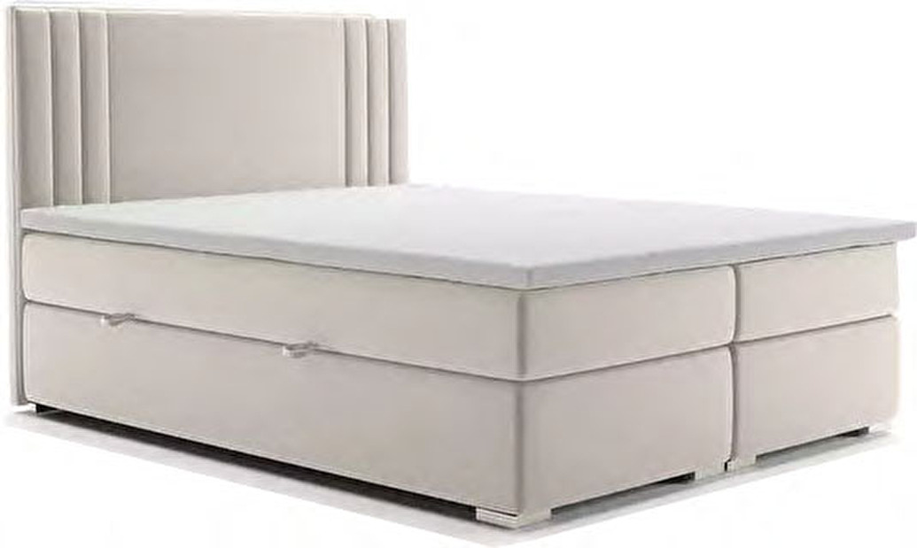 Manželská postel Boxspring 180 cm Morcano (s úložným prostorem) (světle šedá)
