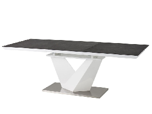 Rozkládací jídelní stůl 120-180 cm Allegra (černá + bílá) (pro 4 až 8 osob)