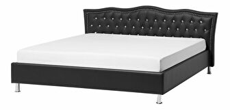 Manželská postel 180 cm MATH (s roštem) (černá)