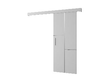 Posuvné dveře 90 cm Sharlene VII (bílá matná + bílá matná + stříbrná)