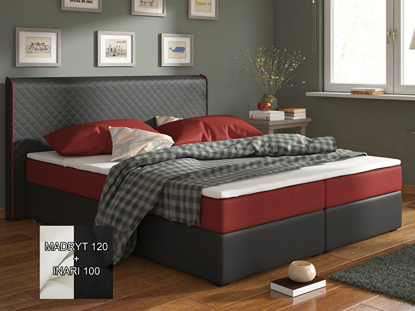 Manželská postel Boxspring 160 cm Bergamo (s matrací Megacomfort Visco) *výprodej