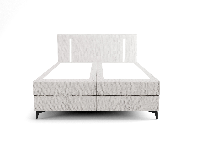 Manželská postel 180 cm Ortega Comfort (šedá) (s roštem a matrací, s úl. prostorem) (s LED osvětlením)