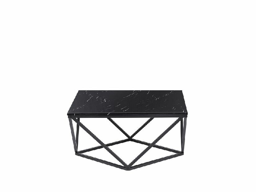 Konferenční stolek Magna (černá) (mramorový efekt)