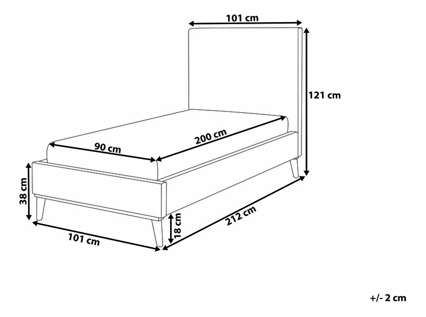 Jednolůžková postel 90 cm BARON (s roštem) (růžová)