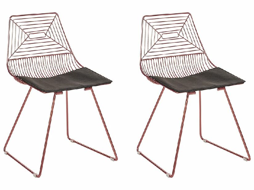 Set 2 ks jídelních židlí Bricio (růžovozlatá)