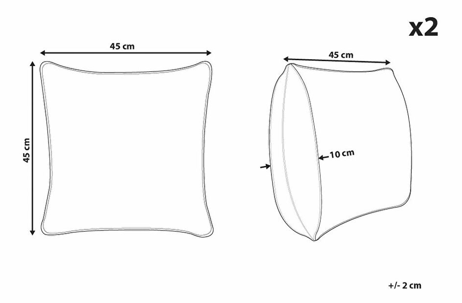 Sada 2 ozdobných polštářů 45 x 45 cm Cupo (černá)