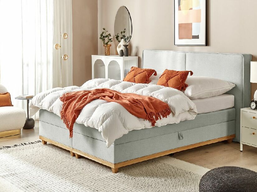 Manželská postel 180 cm Despina (šedá) (s roštem a matrací) (s úl. prostorem)