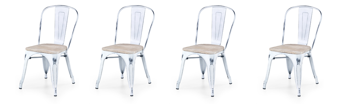 Jídelní židle K204 (bílá + kov) (4ks.) *výprodej
