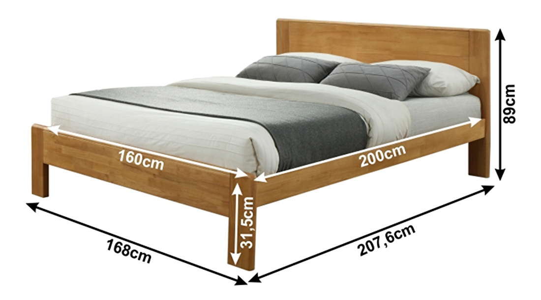 Manželská postel 160 cm Kastin (s roštem)