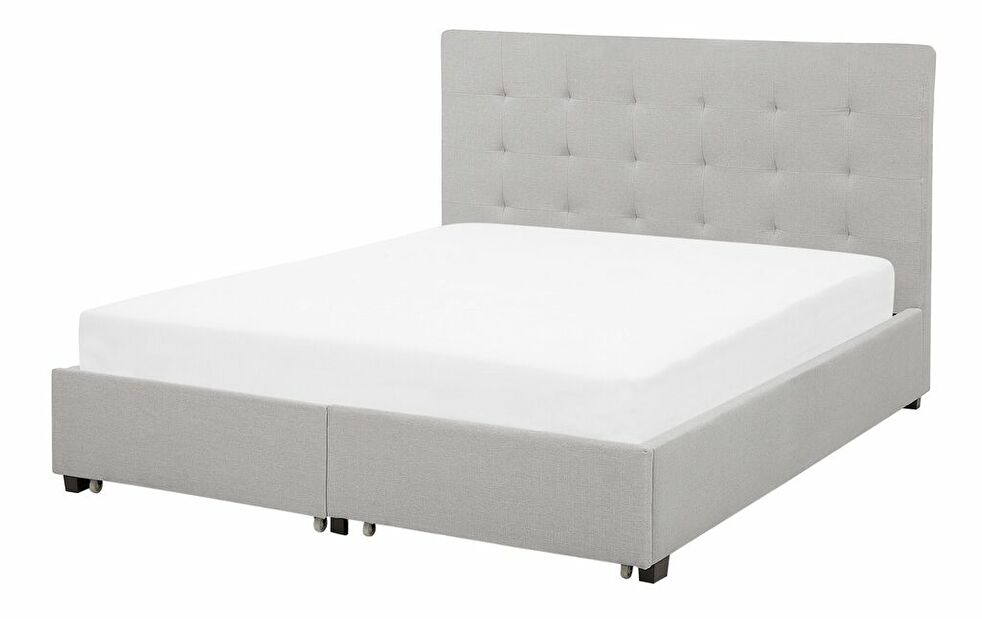 Manželská postel 140 cm ROLLA (s roštem a úl. prostorem) (světle šedá)