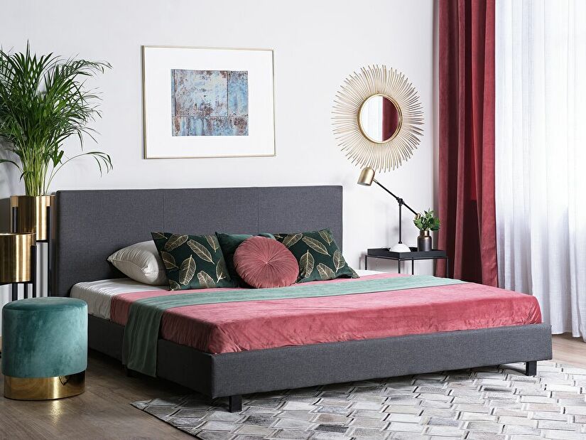 Manželská postel 180 cm ALVIA (s roštem) (šedá)