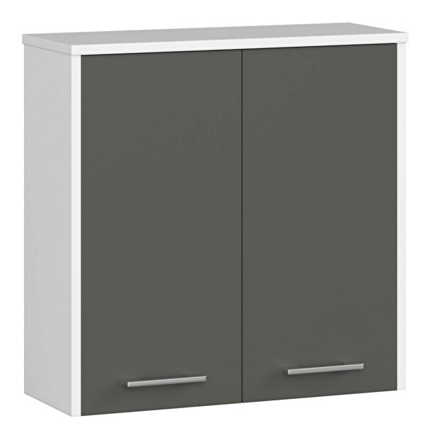 Závěsná koupelnová skříňka Farid TYP5 (bílá + grafit šedý)