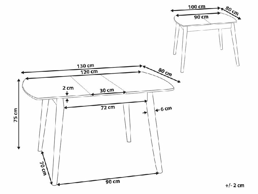 Jídelní stůl Tommino (tmavé dřevo) (pro 4 osoby)
