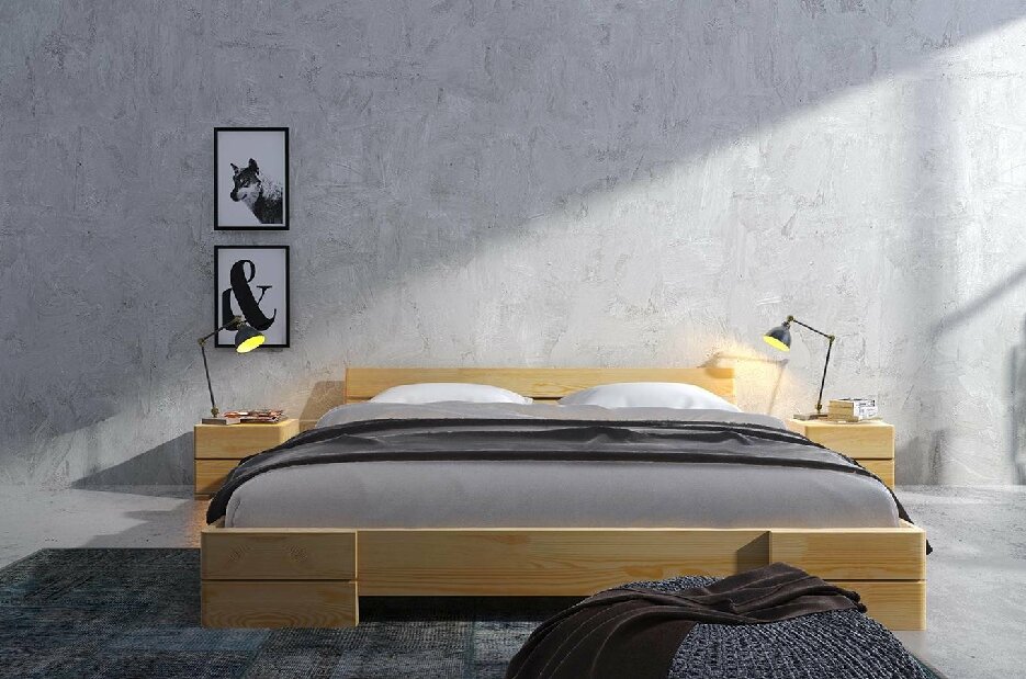Manželská postel 160 cm Naturlig Lorenskog (borovice)