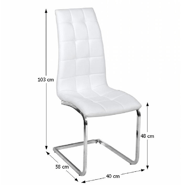 Jídelní židle Cli (bílá + chrom)