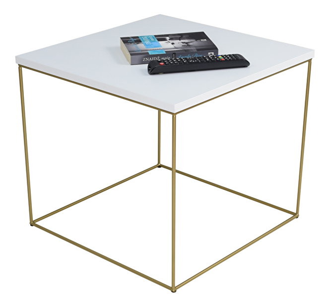 Konferenční stolek Elinas (zlatá + bílá)