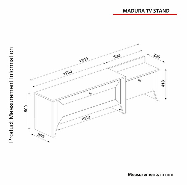 TV stolek/skříňka Mallorka (Dub)