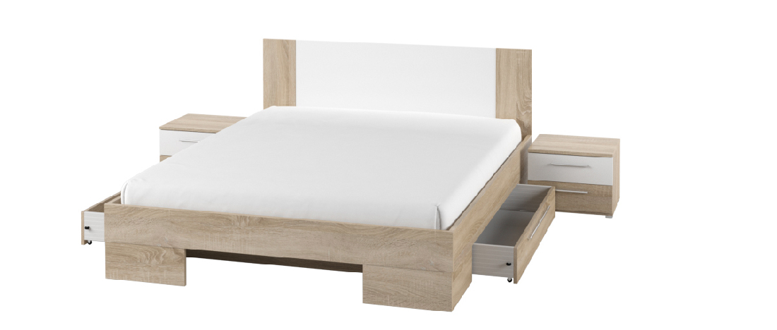 Úložný prostor k posteli Verwood Typ 83 (dub sonoma + bílá) (2 ks.)
