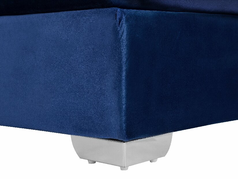 Manželská postel Boxspring 180 cm DUKE (s roštem a matrací) (modrá)