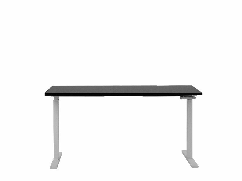 Psací stůl UPPER II (130 x 72 cm) (MDF) (černá + bílá) (manuálně nastavitelný)