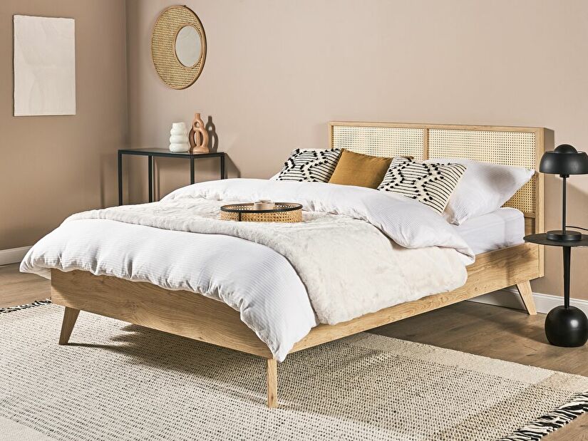 Manželská postel 140 cm Monza (světlé dřevo)