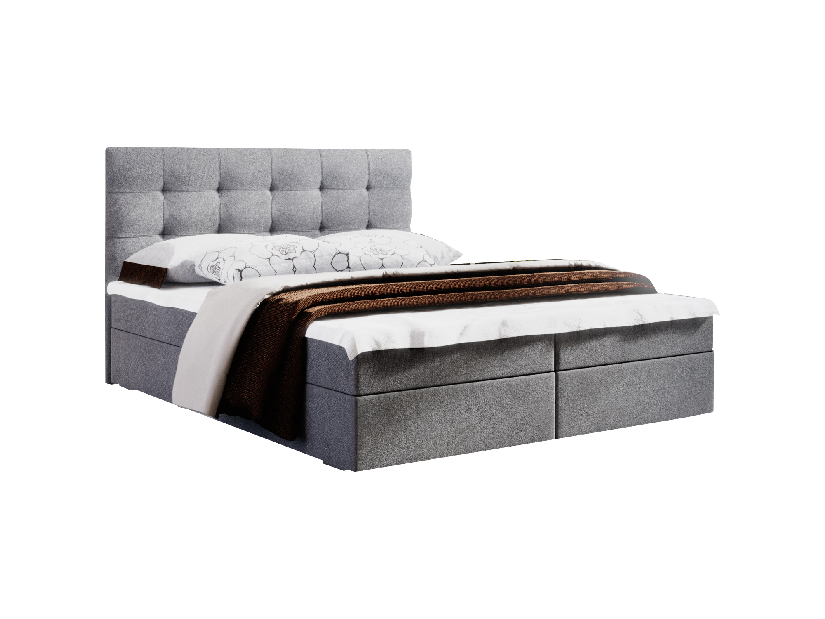 Manželská postel Boxspring 140 cm Fade 2 Comfort (šedá) (s matrací a úložným prostorem)