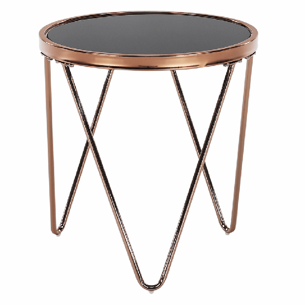 Příruční stolek Valerie (růžové zlato + černá)