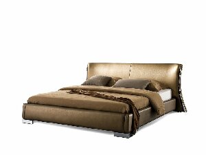Manželská postel 160 cm PARNAS (s roštem) (zlatá)