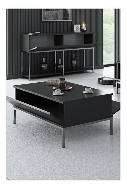 Konferenční stolek Lurde (antracit + stříbrná)